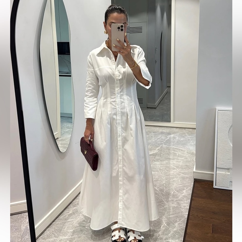 Zara White Midi Dress - Picture 3 of 14